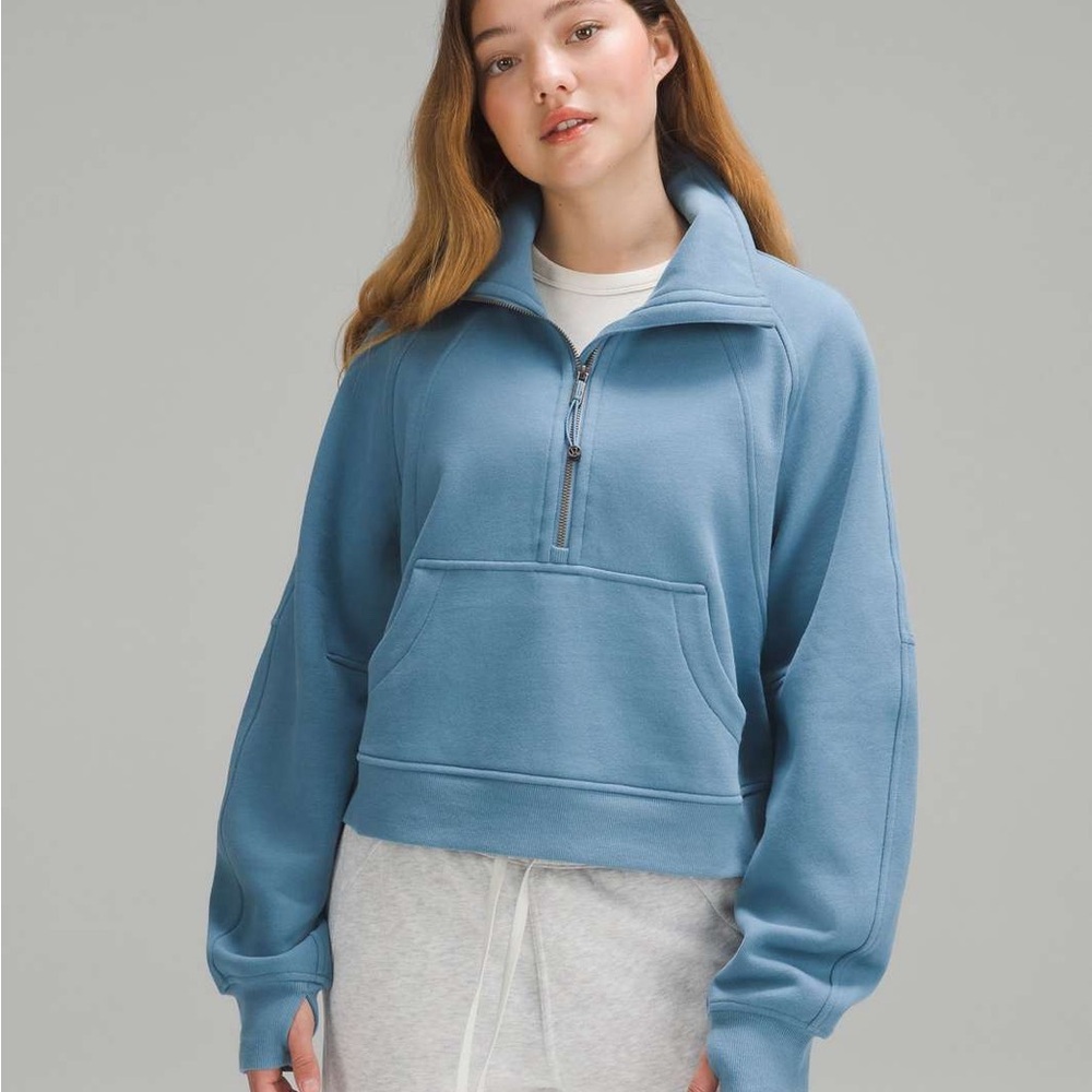 Lululemon Scuba Oversized Funnel Neck Half Zip Sweatshirt Utility Blue XL/XXL